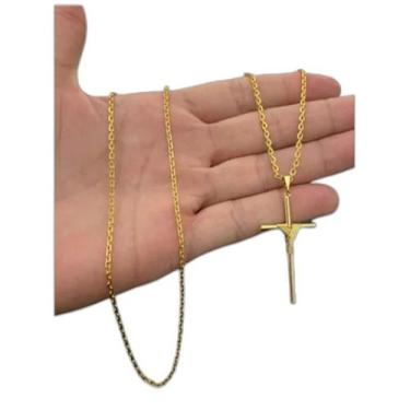 Imagem de Corrente Cadeado 1Mm Banhado A Ouro 18K De Moeda Antiga - A.R Variedad