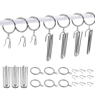 Imagem de Anéis e ganchos de cortina Sweet 120 unidades para hastes de cortina d