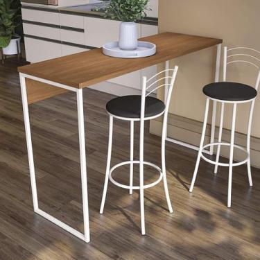 Imagem de Bancada Alta 136cm em Estilo Industrial Sem Banquetas LI043 Kappesberg