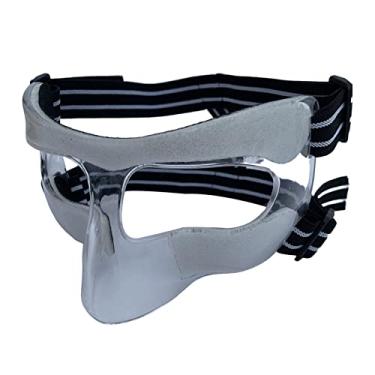 Imagem de Pegciuho Protetor Facial para Nariz Quebrado, Máscara de Basquete, Protetor Facial com Tira Elástica Ajustável, Máscara Facial Esportiva para Jovens E Adultos, Preto branco, 15cmx9cm