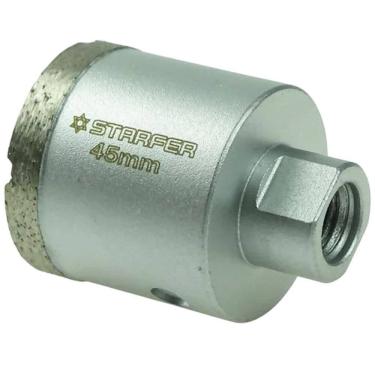 Imagem de Broca Serra Copo Diamantada 45mm Rosca M14 para Esmerilhadeira Furos Limpos Telhas Tijolos Cêramica Azulejo