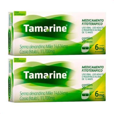 Imagem de Kit com 2 Tamarine 6mg 20 Cápsulas Cada Laxante Fitoterápico - Hypera