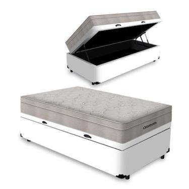 Imagem de Cama Box Baú Solteiro + Colchão Molas Ensacadas - AirTech Spring (88x188x72) - Ortobom 