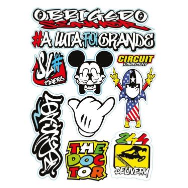 Imagem de Kit 10 Adesivos Para Capacete Carro Bike Moto Prova D`Água