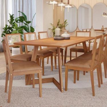 Imagem de Conjunto Sala de Jantar Caju 210cm sem Vidro com 8 Cadeiras Palmas - C