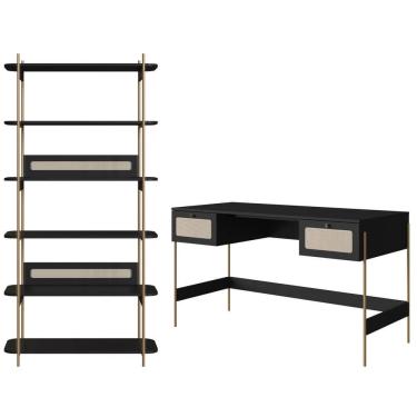 Imagem de Escrivaninha E Estante 28974 Palhinha Pes Metal Artesano