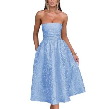 Imagem de Vestidos de boas-vindas sem alças de verão com bolsos, espartilho A Li