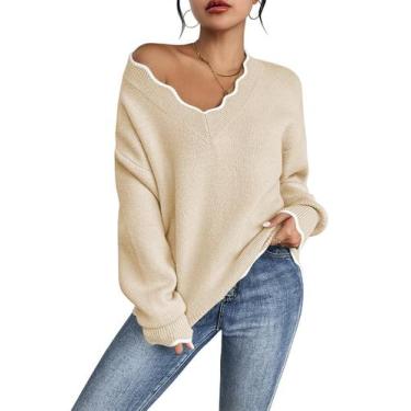 Imagem de Suéter rosa Queen Furry para mulheres com decote em V, manga comprida,