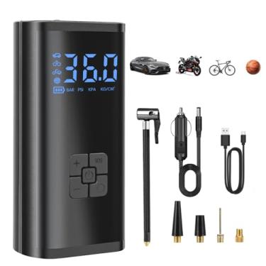 Imagem de Kairiyard Inflador De Pneus, Compressor Ar Portátil, Bomba Automática Recarregável 150 Psi Para Pneus Carro, 12 V Dc, Elétrico, Sem Fio, Com Manômetro Digital, Motocicleta, Bicicleta, Bola