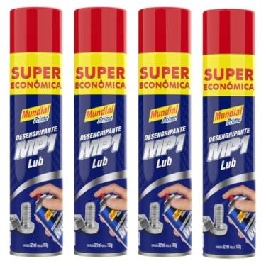 Imagem de Kit 4 Desengripantes Multiuso Lubrificante MP1 Spray 300ML Mundial Prime