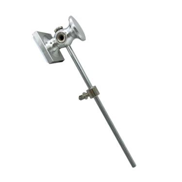 Imagem de TUOREN Batedor de bumbo de dois lados, batedor de pedal de tambor de borracha quadrada e de metal, peça de acessório de instrumento de percussão de eixo de aço inoxidável