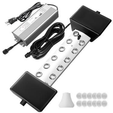 Imagem de Toemics Nebulizador ultrassônico, fabricante de névoa ultrassônica de 12 cabeças, nebulizador de lago de 9000 ml/H 400W com boia, fonte de alimentação à prova d'água IP67 para lagoa, jardim, gramado