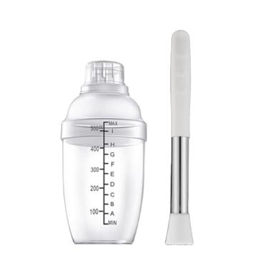 Imagem de YWJLQH Conjunto de coqueteleira para chá e leite de rua, copo misturador leve e transparente, medidor de bebidas, para presente, casa, restaurante, viagem, 500ml