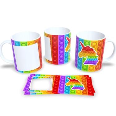 Imagem de Caneca de Porcelana Personalizada Pop It com Foto e Nome (Mod.1)