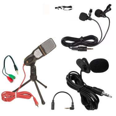 Imagem de Kit Youtuber Microfone Condensador Profissional Duplo Lapela