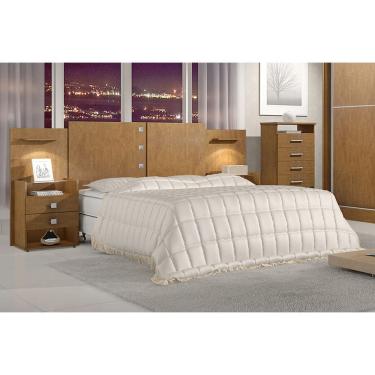 Imagem de Cabeceira Casal com Mesa de Cabeceira - Rubi-Cinamomo - Móveis D`Doro