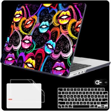 Imagem de Mektron Capa para MacBook Pro 2025 de 16 polegadas M4 A3403 A3186 M3 A2991 M2 A2780 M1 A2485 (2021/2023/2024) Pro/Max com Touch ID, capa de plástico rígido para laptop, protetor de tela, lábios