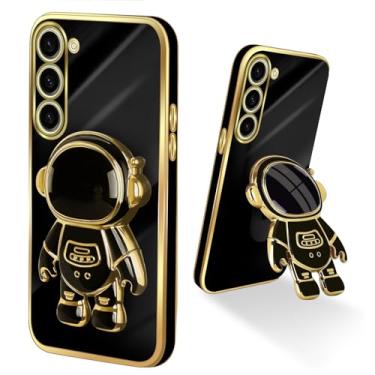 Imagem de Easyscen Capa para Samsung Galaxy S23 5G (6,1 polegadas), com suporte oculto astronauta com suporte 6D Design capa - preta