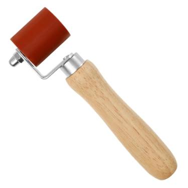 Imagem de Rolo de costura de silicone com cabo de madeira, rolo de pressão manual de costura resistente ao calor removível, com rolamento bidirecional para PVC TPO EPDM para telhado de membrana de vinil para