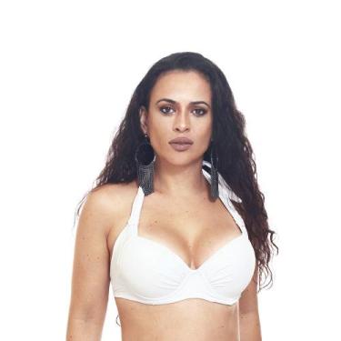 Imagem de Top de biquíni meia taça plus size tamanhos grandes com bojo e aro - E