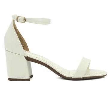 Imagem de Sandalia Via Uno Original Salto Grosso Medio Feminino 026, 36, Off, Wh