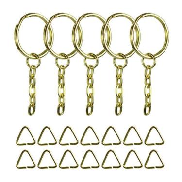 Imagem de Argola Dourada Para Chaveiro Artesanato 23mm + Triangulo 500 Unidades 
