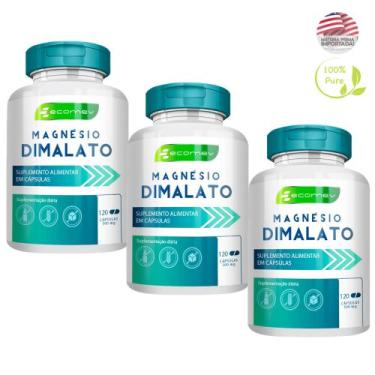 Imagem de 3 Potes Magnesio Dimalato Puro Premium 500mg 360Cáps Ecomev