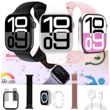 Imagem de Smartwatch Series 11 Tela Amoled 1Gb Gps Nfc Relogio W11 Pro Kit Pelic
