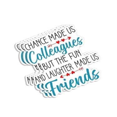 Imagem de (3 peças) Adesivo Chance Made Us Colleagues But The Fun and Laughter Made Us Friends Funny Friendship Sayings Humorístico Coworker Workplace Vinil Decalque para Tumbler Laptop Garrafas de Água