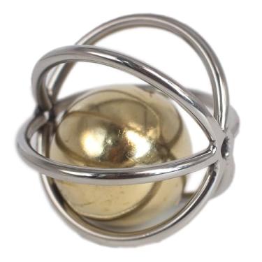 Imagem de Brinquedo de pássaro de aço inoxidável resistente para papagaios grandes - bola de forrageamento à prova de mastigação com sino para araras, cacatuas, cinza africano (grande)