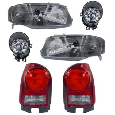 Imagem de Kit Farol Gol G4 2006 Á 2013 Mascara Cinza+lanterna Fume+milha