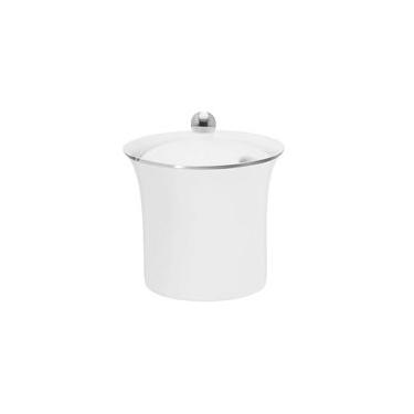 Imagem de Açucareiro De Porcelana Oxford Flamingo Isabel Com Tampa Branco E Prata 200ml
