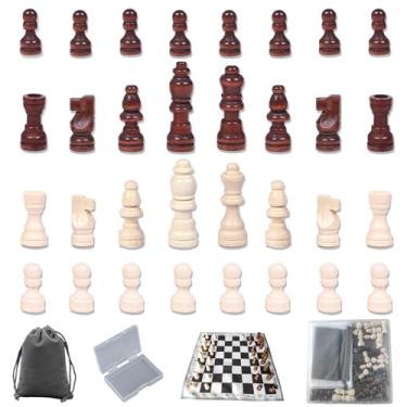 Imagem de KEYDUACU 32 peças de ímã de geladeira de xadrez 3D - decoração magnética para cozinha, armário de meninas, escritório, quadro branco, armário de armazenamento, lava-louças - inclui tabuleiro de xadrez