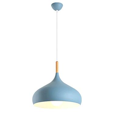 Imagem de CHENKUI Abajur de madeira Macaron lustre colorido nórdico criativo industrial decoração luminária de teto ajustável cabeça única luminária pendente E26/E27 base, para restaurantes, sala de estar