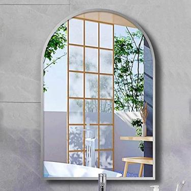 Imagem de Espelho de casa de banho montado na parede espelho de casa de banho arqueado, espelho de vaidade montado na parede, para sala de estar, espelho de barbear, espelho de corpo inteiro para hall de