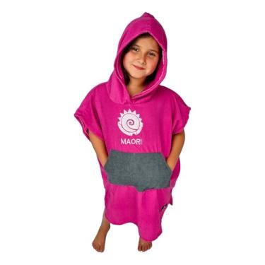 Imagem de Roupão Poncho Atoalhado Infantil Juvenil - Maori Extreme (Rosa, Juvenil)