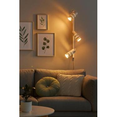 Imagem de Luminária trilho de parede clod com 3 spot articulável - Lumim, Branco
