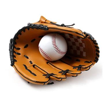 Imagem de Luva de basebol, luvas de rebatidas 10,5/11,5/12,5 polegadas luva de beisebol de couro de PVC acessórios para desportos ao ar livre mão esquerda castanho/preto/azul (cor: 75 (32,5-42,5), EUA Tamanho