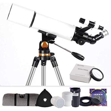 Imagem de Telescópio refrator de astronomia de 80 mm, monoscópio astronômico infantil, monoscópio astronômico para iniciantes, céu, monóculo, mira de viagem, decoração de casa, presente de Natal