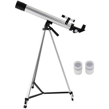 Imagem de Telescópio astronômico, telescópio com zoom de 100x, telescópio astronômico espacial refrativo de 600 x 50 mm, mira monocular de viagem ao ar livre com tripé, Telesc
