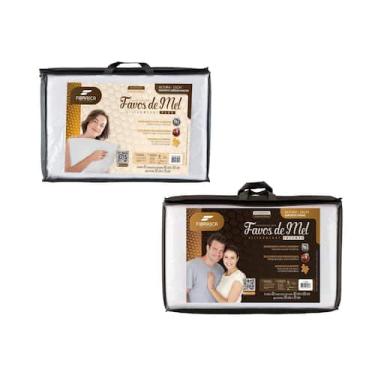 Imagem de 2 Travesseiros Linha Favos de Mel Laváveis - 15cm - Fibrasca, 1 Unidad