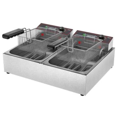 Imagem de Fritador Industrial Duplo Elétrico 6 Litros Metalcubas 220V FRCE6