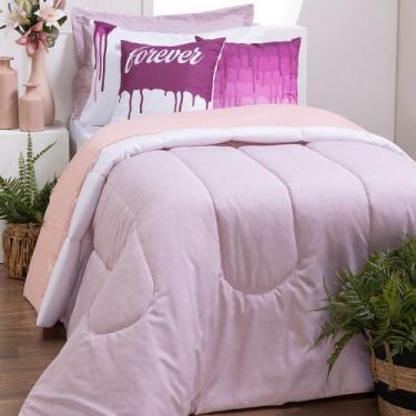 Imagem de Kit 5 Pçs Edredom Solteiro Colorful Linho e Hipercal 400 Fios - MR Enx