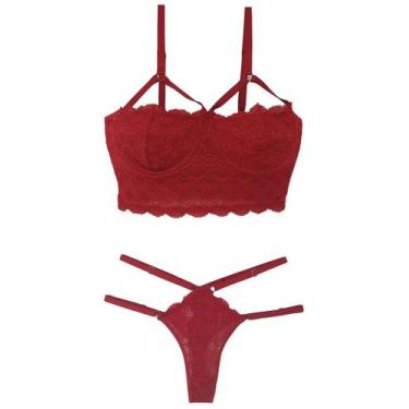 Imagem de Conjunto Cropped Beyoncé de Renda sem Bojo - Biografia da Moda, Rubi, 