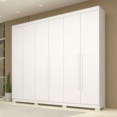 Imagem de Guarda-Roupa Casal Nubia 6 Portas 4 Gavetas 100% Mdf Branco - Acp Móveis