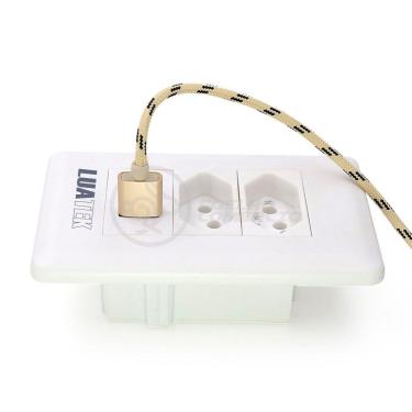 Imagem de Tomada De Parede 2 Entrada Fonte 2 Usb 5v 10a Bivolt