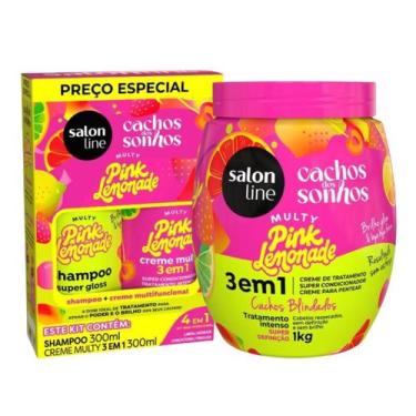 Imagem de Tratamento Profundo: Creme 3em1 1kg e Kit Shampoo/Creme Multy Pink Lem