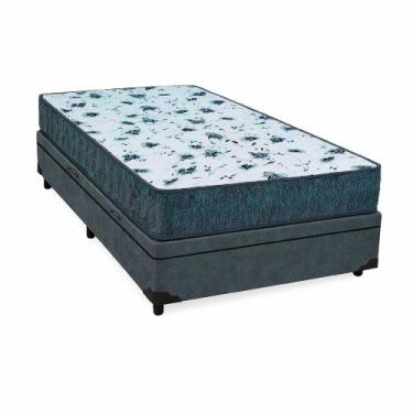 Imagem de Cama Box Baú Solteiro 88 Suede Cinza Com Colchão Alegro Espuma D28 Cin