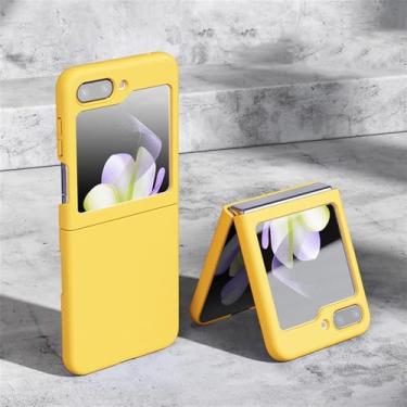 Imagem de Capa de telefone Candy Color para Samsung Z Flip 4 Case Z Flip 5 Capa ultrafina fosca para Samsung Z Flip 5 Case, amarela, para Samsung Z Flip 4