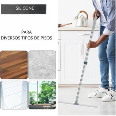 Imagem de Super kit 2 Rodos Vassoura Mágica De Silicone 50cm Cabo De 160cm - SWE
